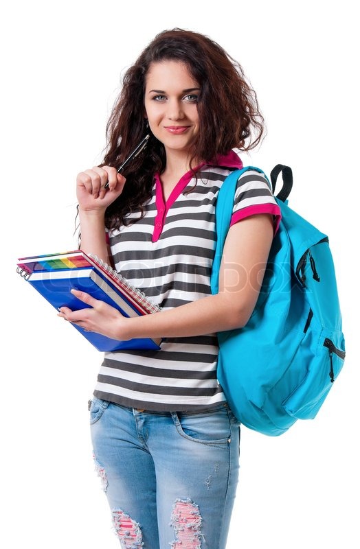 girl with a backpack