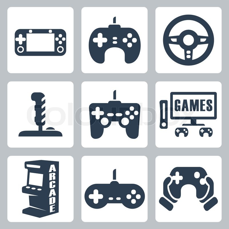 Video games icon set 4 Royalty Free Vector Image