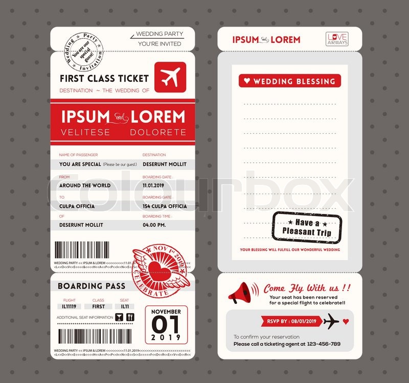 Boarding Pass Wedding Invitations Template from d2gg9evh47fn9z.cloudfront.net