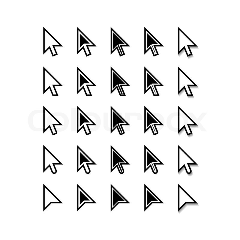 Arrows Cursor Icons Mouse Pointer Set Vector Stock Vector Colourbox 9733