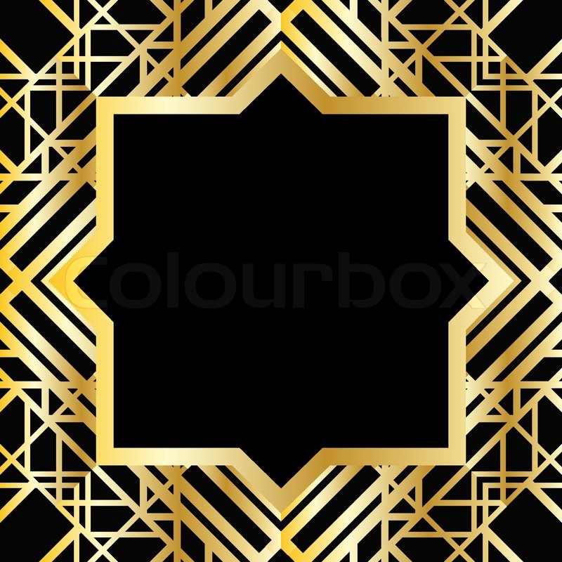 Art deco geometric frame (1920's style) Stock Vector Illustration