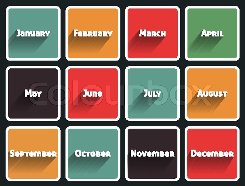 Month flat design | Stock vector | Colourbox