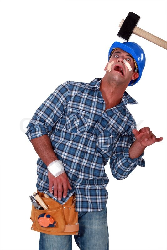 accident prone construction worker stock photo colourbox worker stock