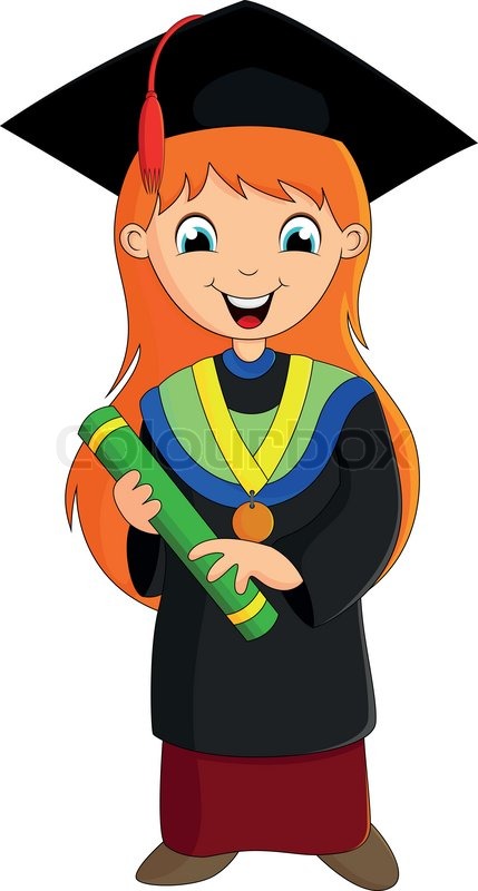 Beautiful girl with a sweet smile after graduation | Stock Vector