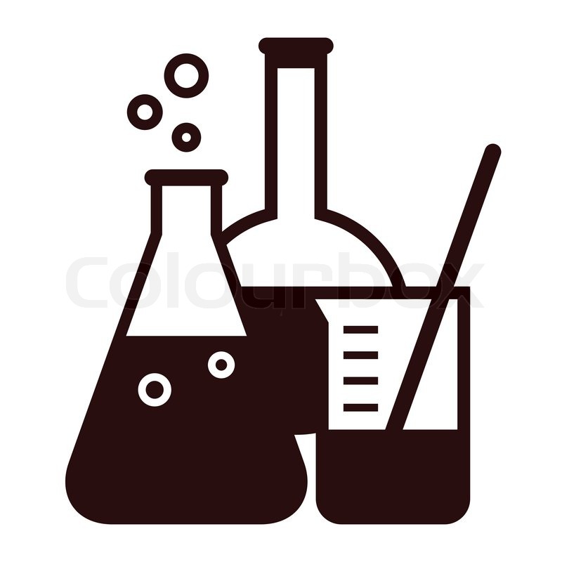 Laboratory glassware isolated on white Stock vector Colourbox