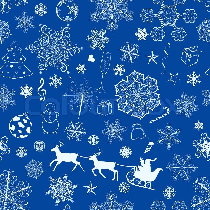Blue Xmas Pattern | christmas seamless pattern with snowflakes and xmas Blue Xmas Pattern | christmas seamless pattern with snowflakes and xmas