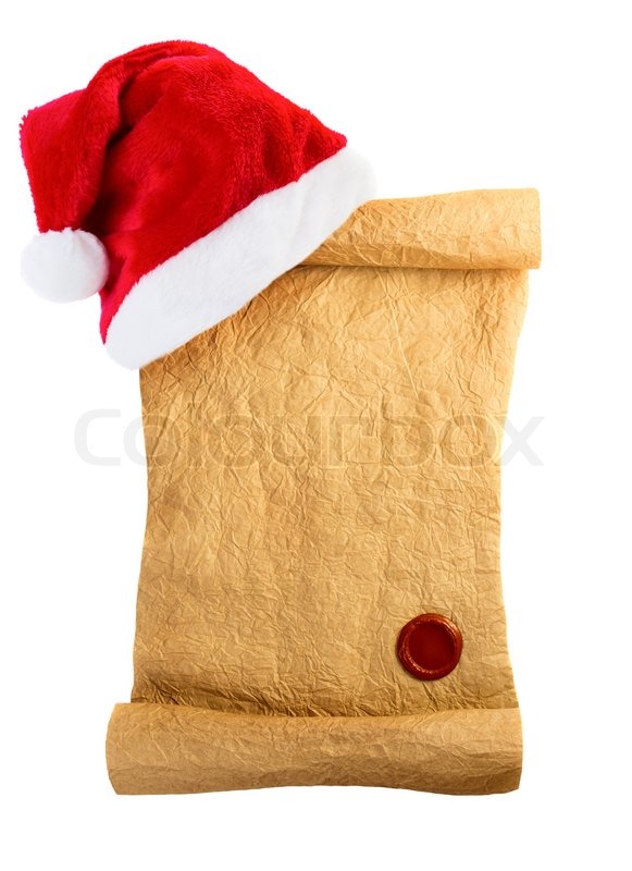 Letter for Santa with christmas hat | Stock image | Colourbox