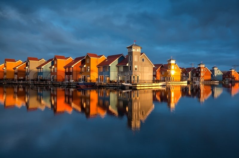 Beautiful colorful buildings on water | Stock image | Colourbox : The astonishing photo capturing an gorgeous view. The colors are just vibrant and mix ideally. The layout is fantastic, and the features are extremely clear.