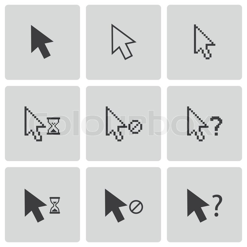 Vector black mouse cursor icons set | Stock Vector | Colourbox