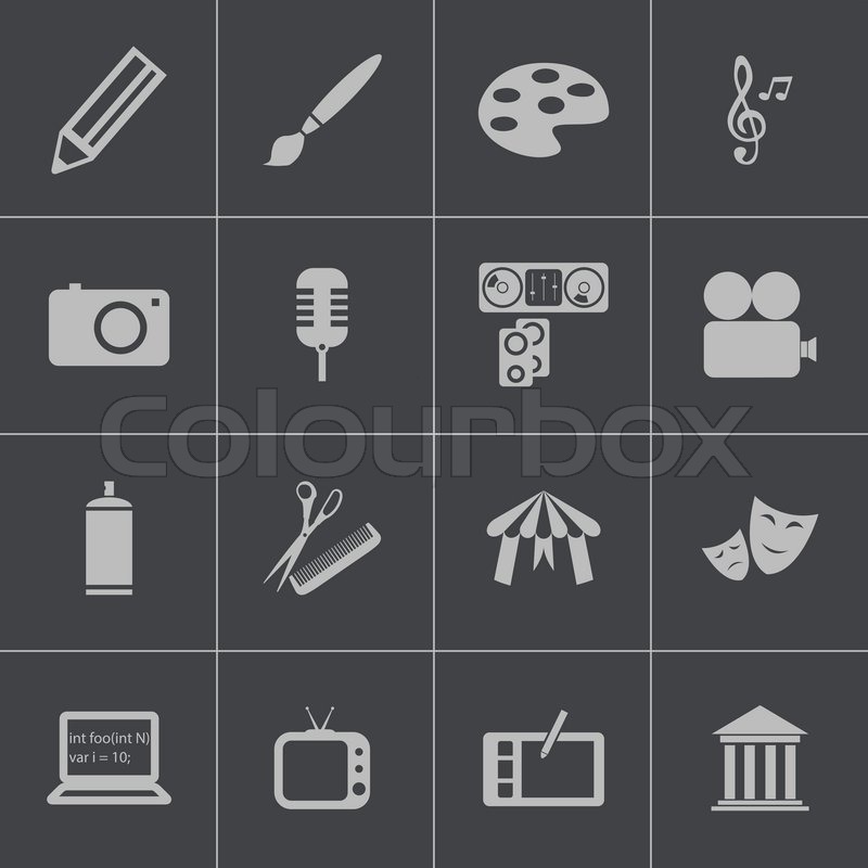 Vector black art icons set | Stock vector | Colourbox