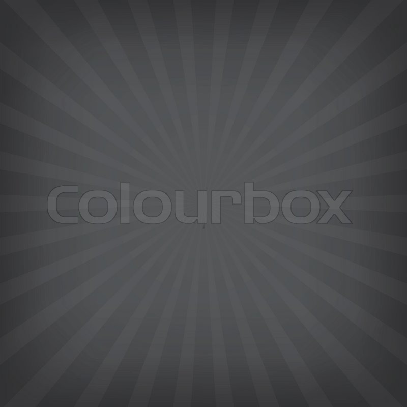 Black color with sun rays background | Stock vector | Colourbox