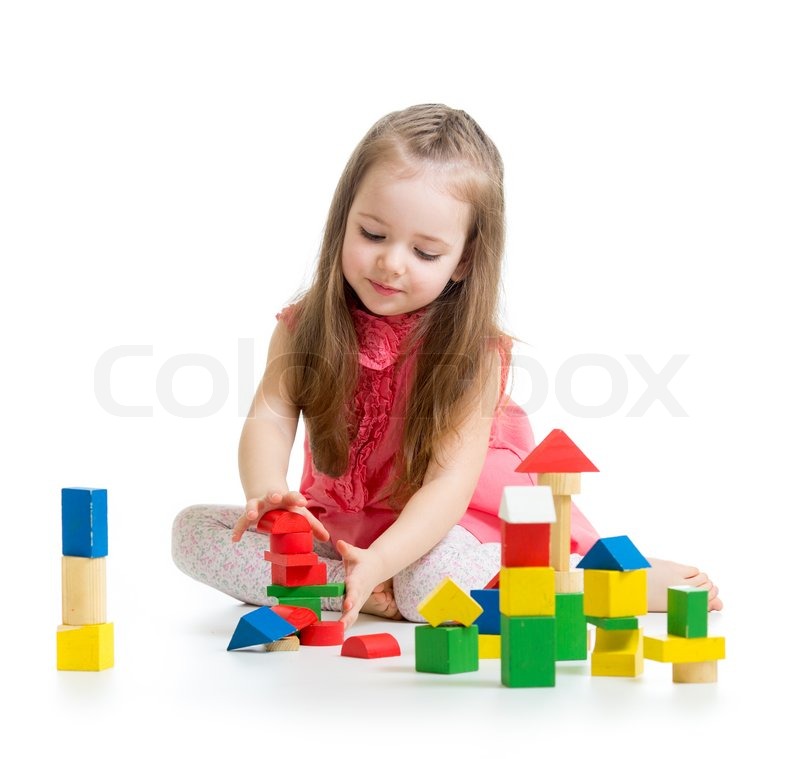 girls building blocks