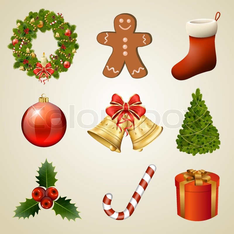  Christmas  design elements  and icons Stock Vector 