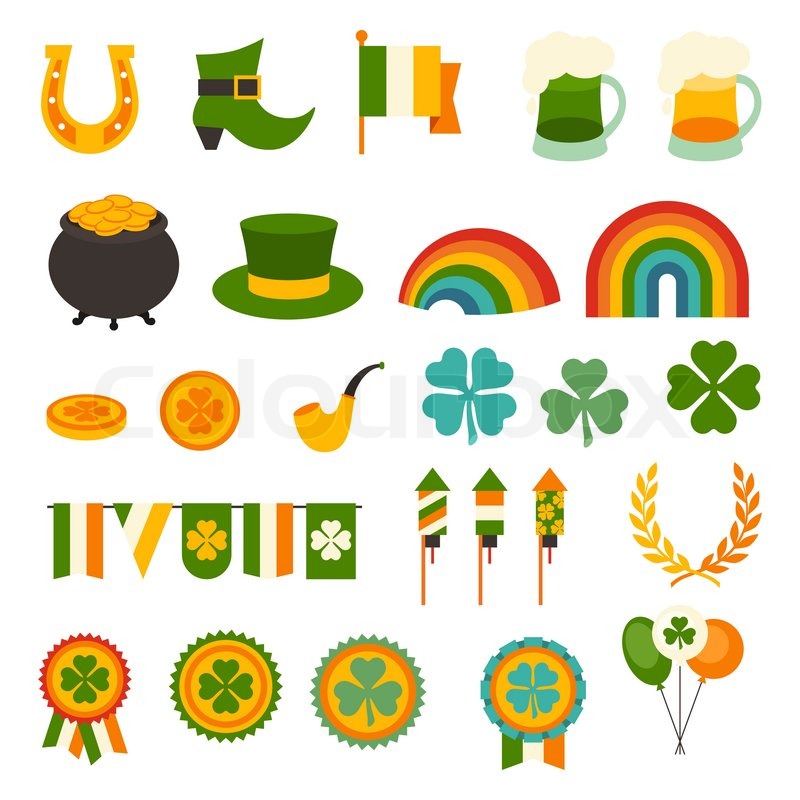 Saint Patrick S Day Icons Set Stock Vector Colourbox