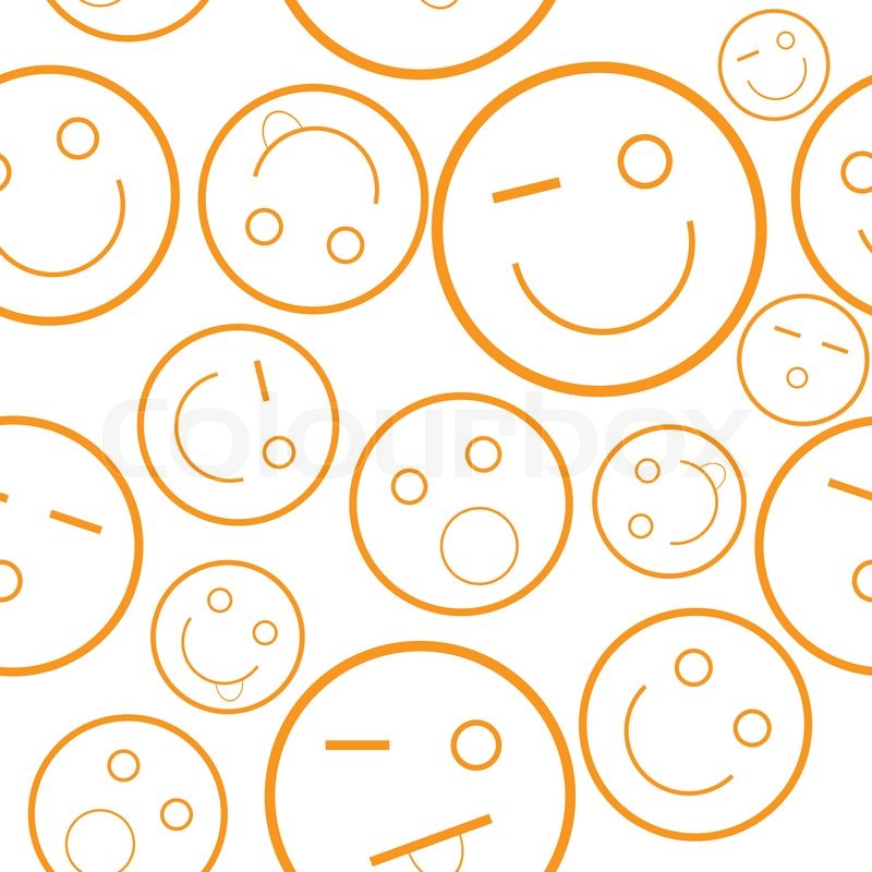 New Orange Smile Seamless Pattern Stock Vector Colourbox