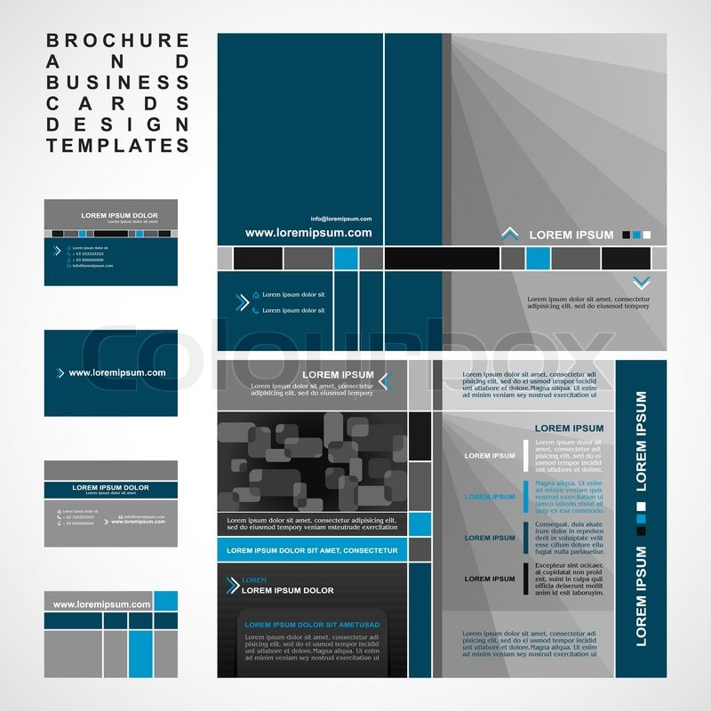 brochure and business cards design templates collection retro style with modern elements pages layouts in classic colors and creative solutions for