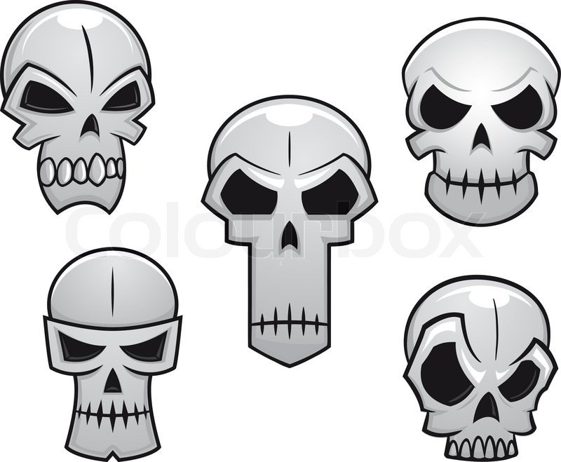 Cartoon Skulls Set With Danger Emotions For Halloween Holiday Design Stock Vector Colourbox Cartoon Skulls Set With Danger Emotions For Halloween Holiday Design Stock Vector Colourbox