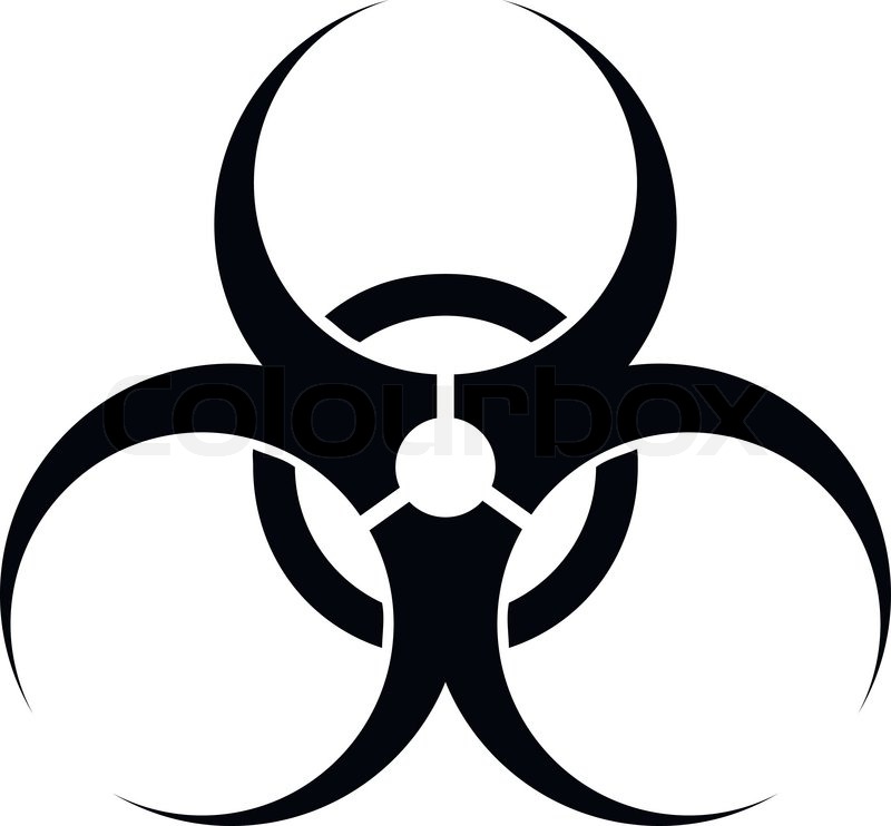 Black and white biohazard sign - vector illustration. | Stock Vector