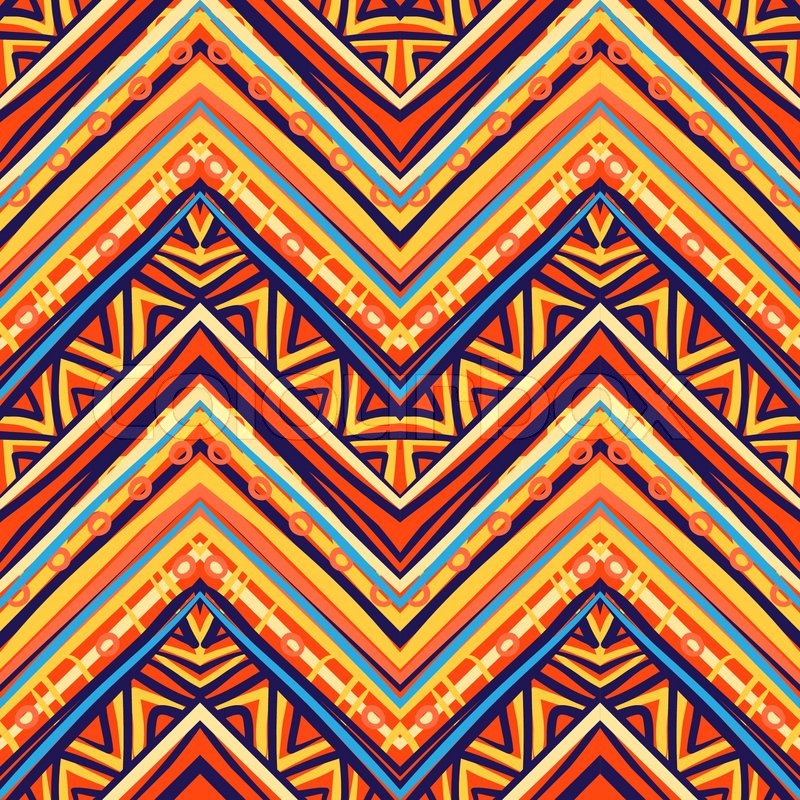 Ethnic pattern in retro colors aztec style seamless 