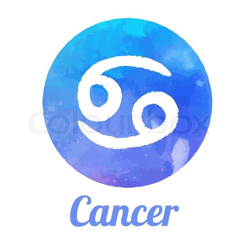 Watercolor Zodiac Icon Set Cancer Stock Vector Colourbox
