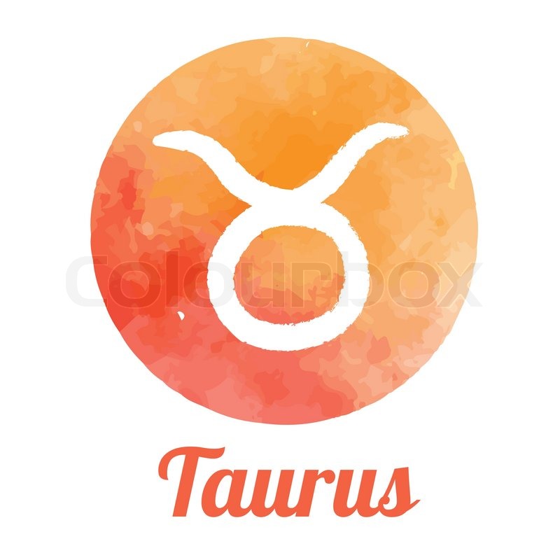 Watercolor Zodiac Icon Set Taurus Stock Vector Colourbox