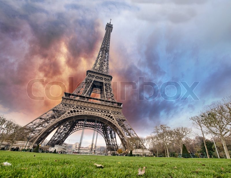 Beautiful colors of Eiffel Tower and Stock image Colourbox