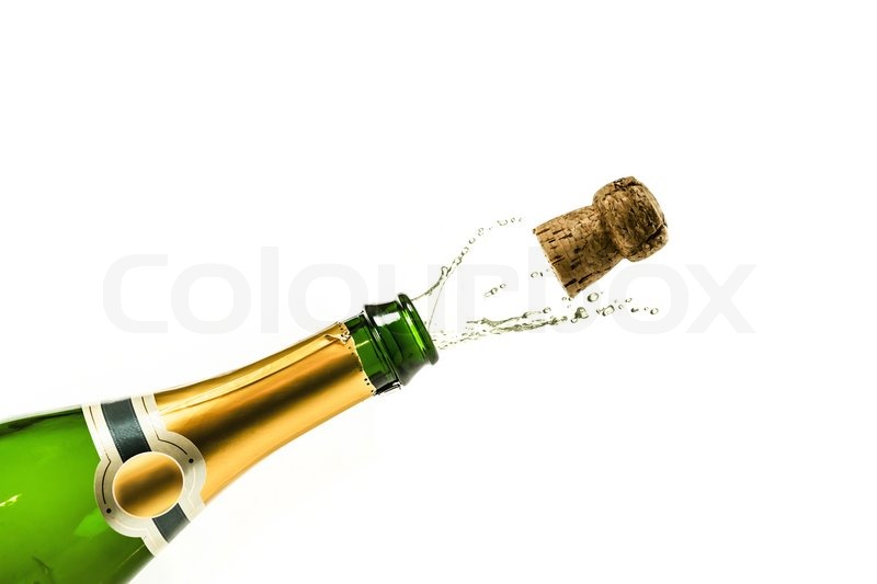 Bottle of champagne popping at new Stock image Colourbox