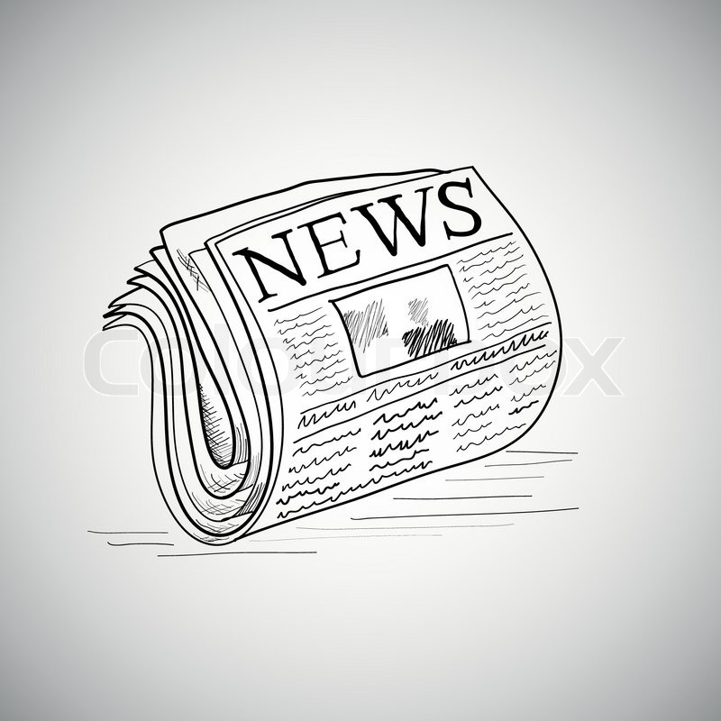 Newspaper handdrawn. Doodle style Stock vector Colourbox