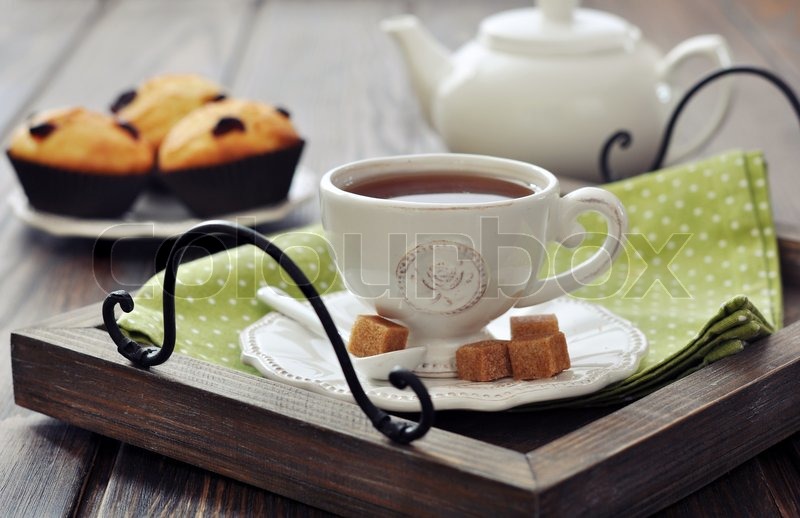 tea cup with tray