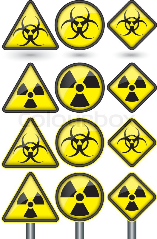 Radiation sign, radiation symbol set ... | Stock vector | Colourbox