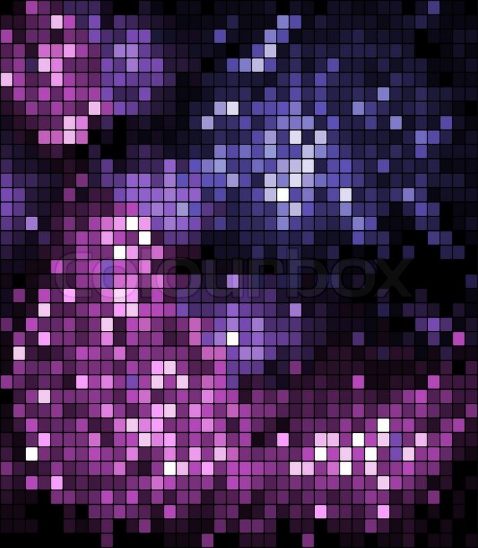 pixelated abstract background in blue and purple colours stock