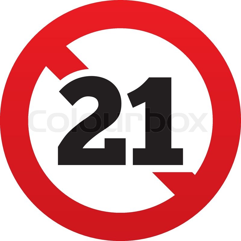 No 21 years old sign. Adults content ... | Stock vector ...