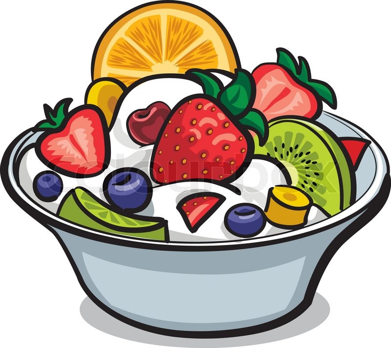Fresh fruit salad Stock vector Colourbox