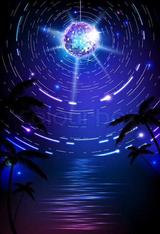 Disco ball background. Disco poster Stock Vector Colourbox