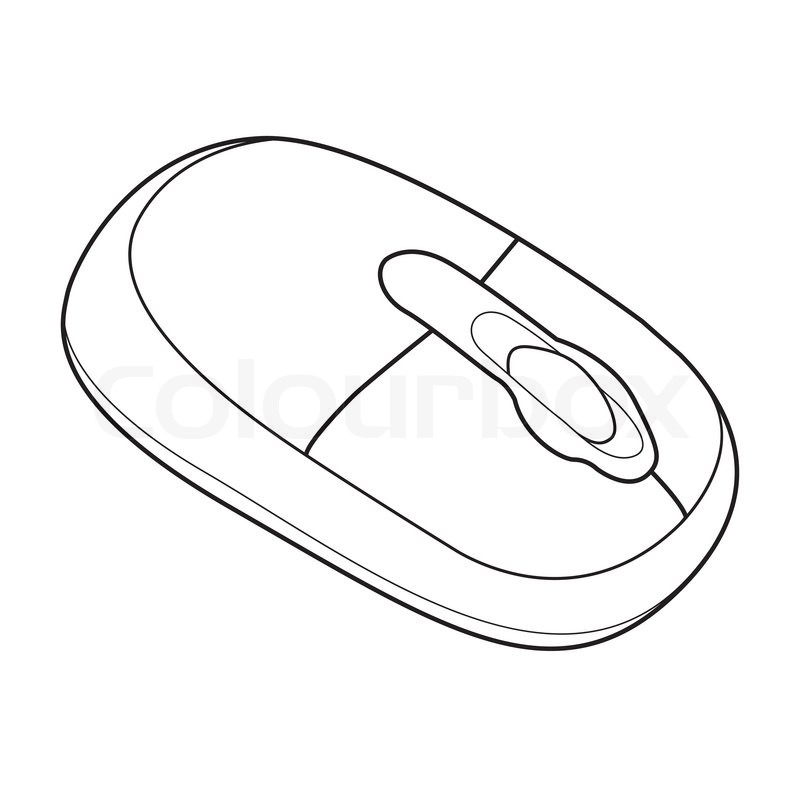 Drawing Lines With Mouse C : Image of wireless computer mouse isolated on background
