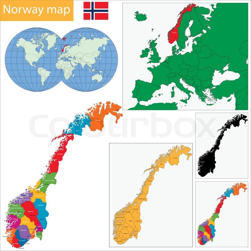 Vector map Norway Admin