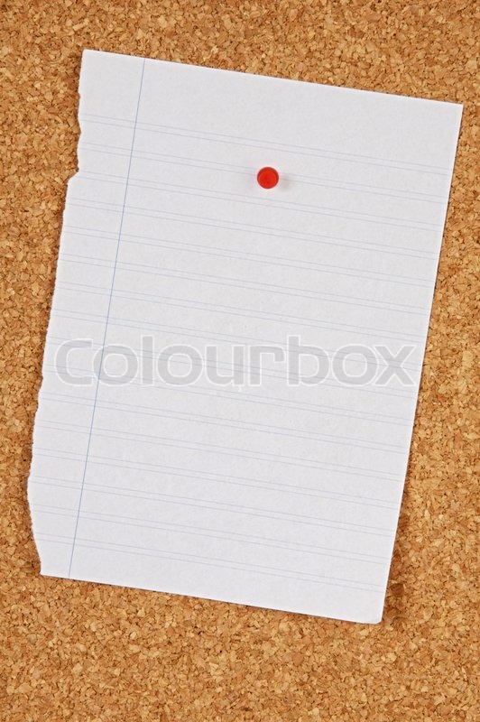 Blank sheet of paper on pin board | Stock image | Colourbox