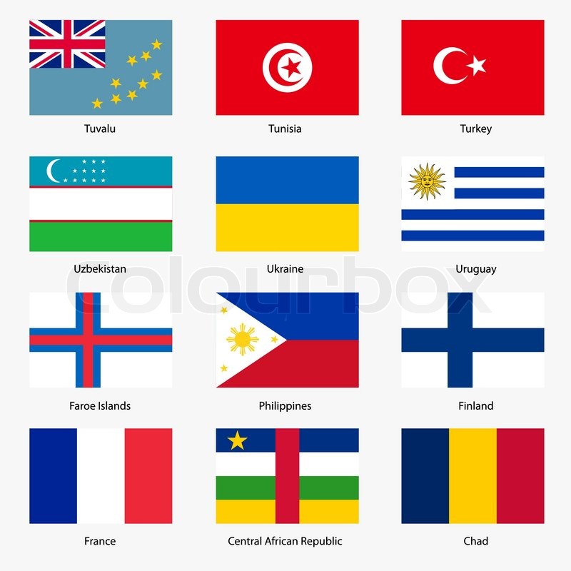Set Flags of world sovereign states. ... | Stock vector | Colourbox