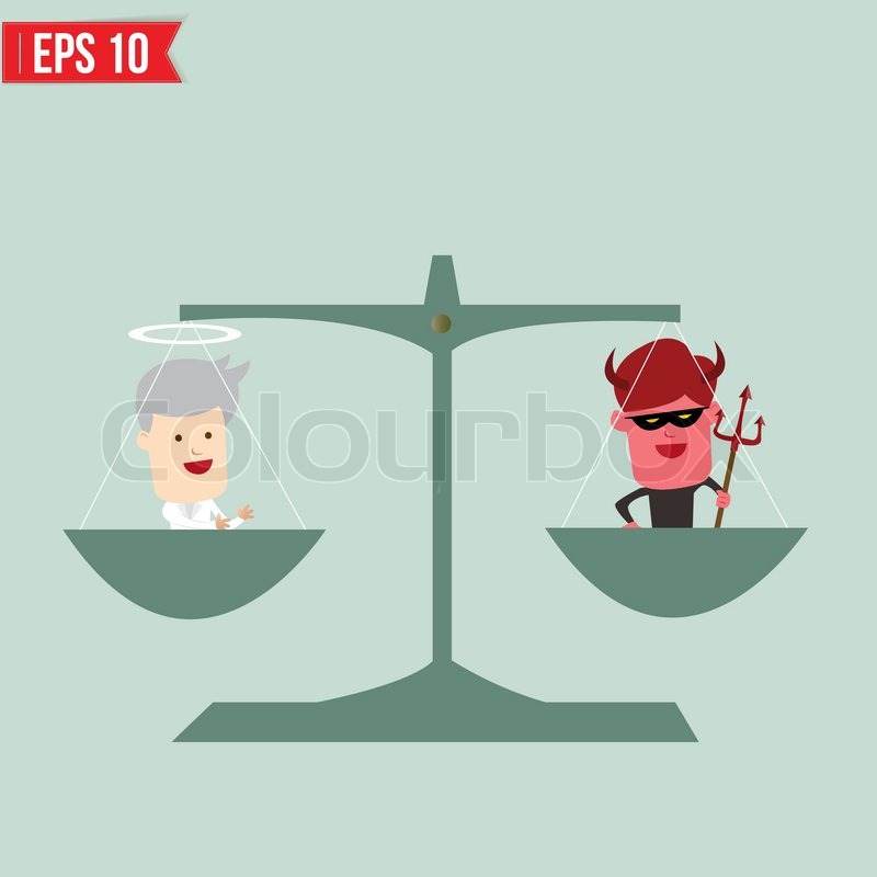 Balance of good and bad concept - ... | Stock vector | Colourbox