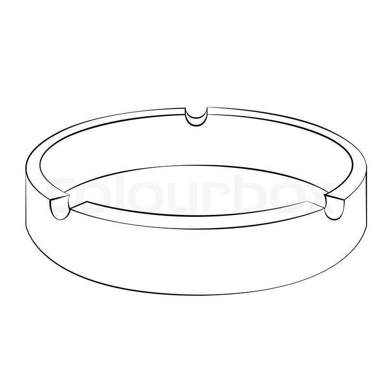 Black outline vector ashtray on white Stock vector Colourbox