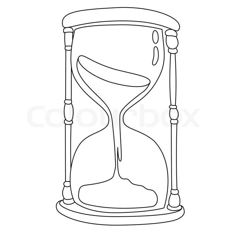 Black outline vector hourglass on ... | Stock vector | Colourbox