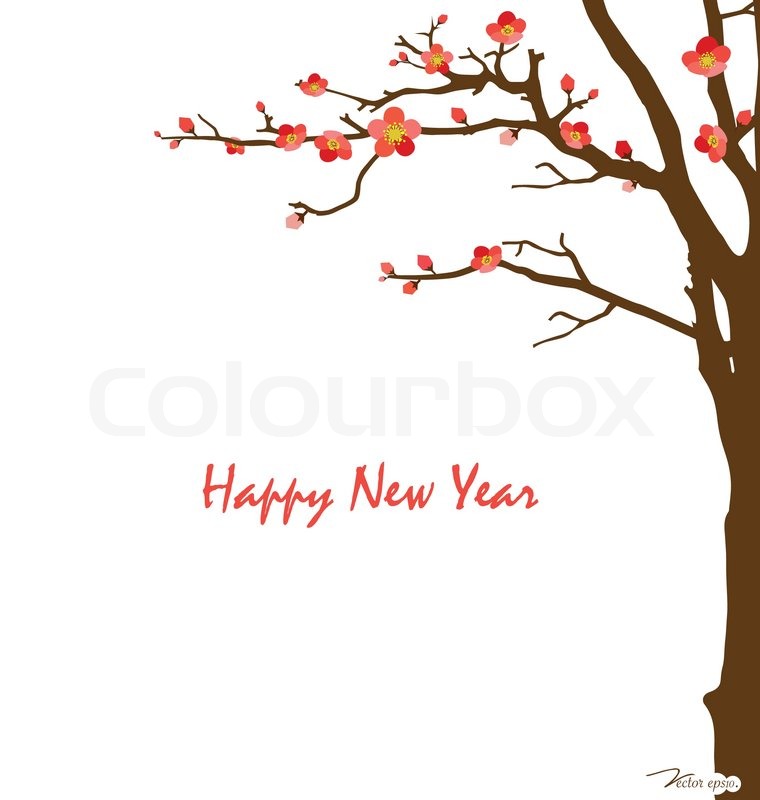 new year cherry blossom vector new year card with cherry blossom vector new year cherry blossom vector new year card with cherry blossom vector