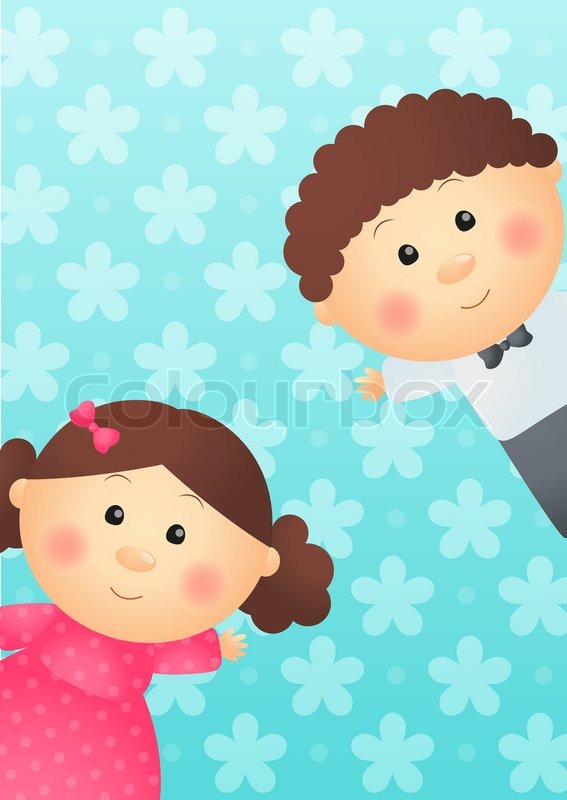 cute kids on blue background stock vector colourbox cute kid backgrounds