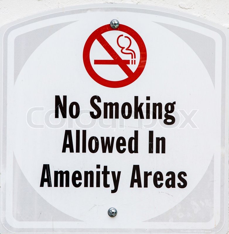 Sign \" No smoking allowed in amenity Stock Photo Colourbox