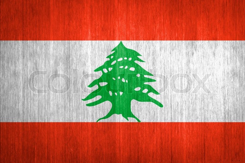 LibanonFlagge auf HolzHintergrund Stock Bild Colourbox