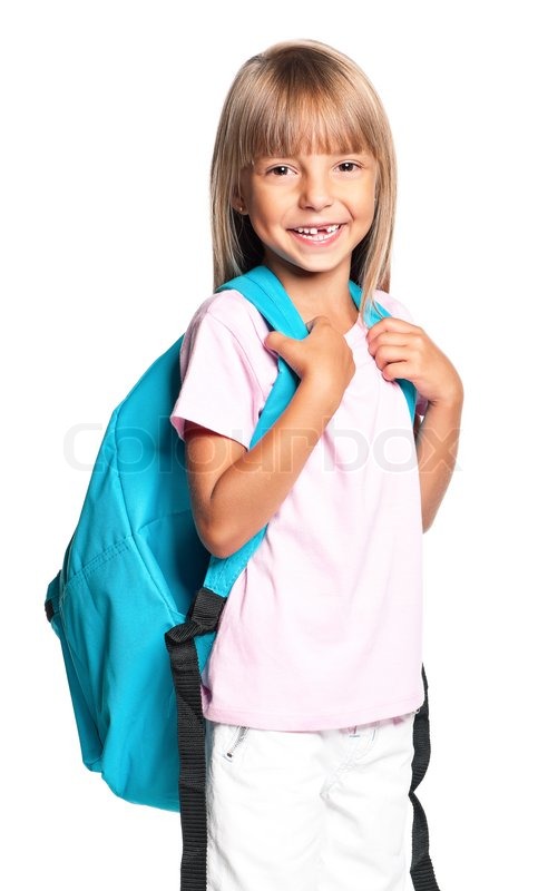 school girl with backpack
