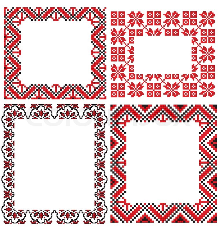 Frame Ukraine embroider Stock Vector Colourbox