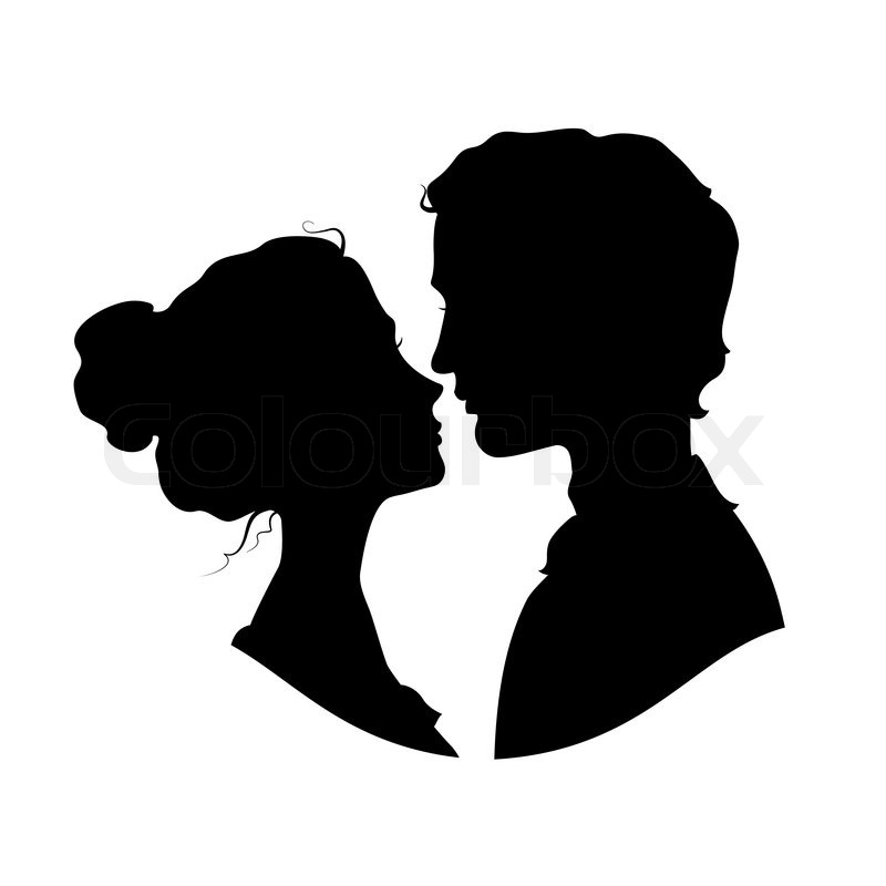 Download Silhouettes of loving couple. Black ... | Stock vector ...