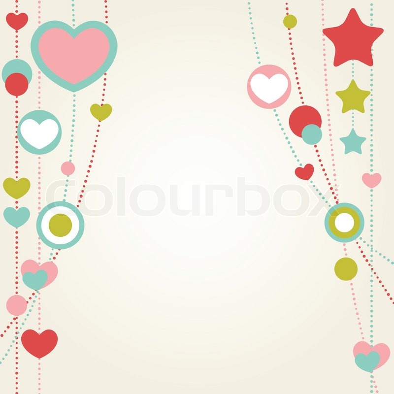 cute congratulation card with border of hearts stock vector