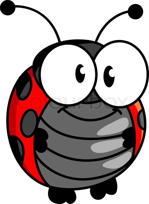 red and black spotted smiling happy little ladybug or red and black spotted smiling happy little ladybug or